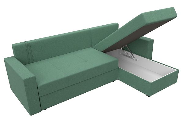 Диван угловой Верона Лайт правый угол Рогожка зеленый - Вид 9