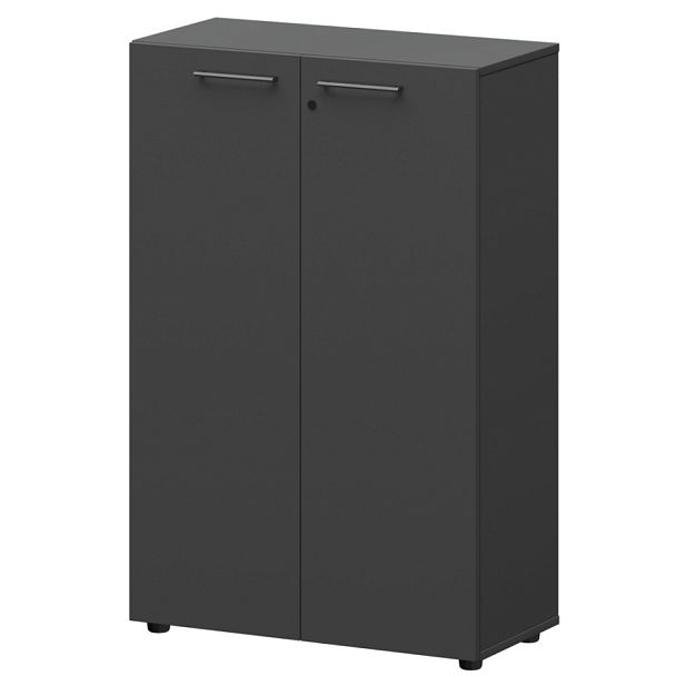 Шкаф средний закрытый СМШ38F Графит 792x380x1190 Кортез - Вид 1