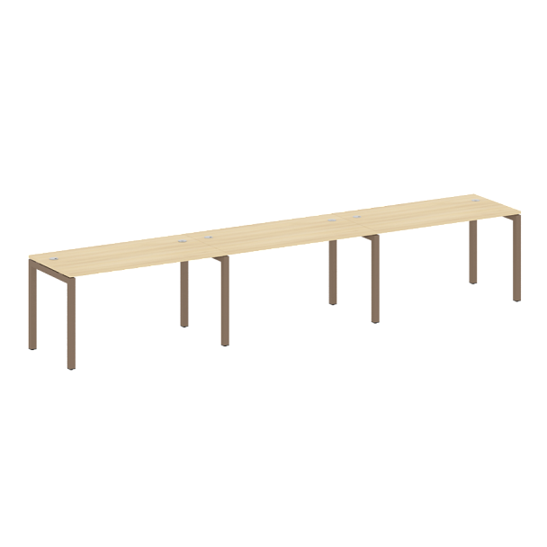 Metal System Quattro Р. ст. на 3 раб. места на П-образном м/к 50БП.СМ-3.3 Акация/Мокко металл 4200*720*750 - Вид 1