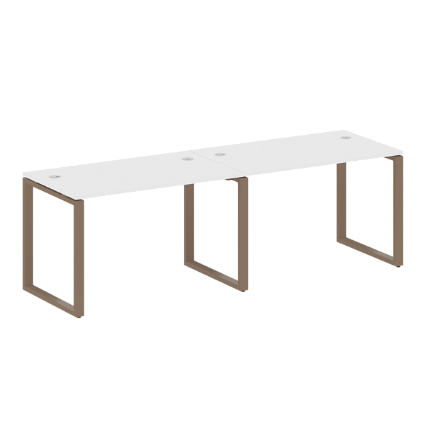 Metal System Р. ст. на 2 раб. места на О-образном м/к БО.СМ-2.2 Белый/Мокко металл 2400*720*750 - Вид 1