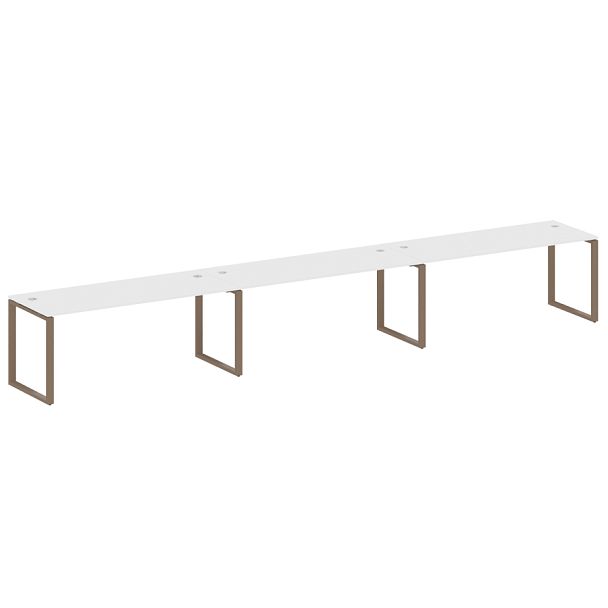 Metal System Р. ст. на 3 раб. места на О-образном м/к БО.СМ-3.5 Белый/Мокко металл 5400*720*750 - Вид 1