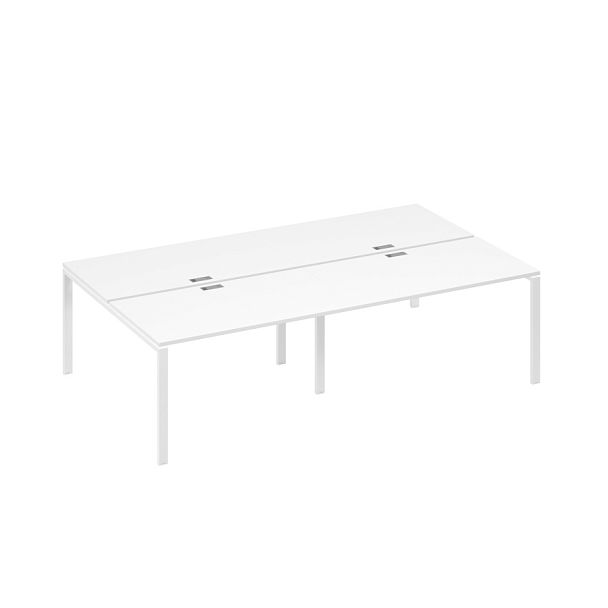 Станция на металлокаркасе UNO столы 4х140 A4 А4 Б1 177-2 БП белый премиум / металлокаркас белый - Вид 1