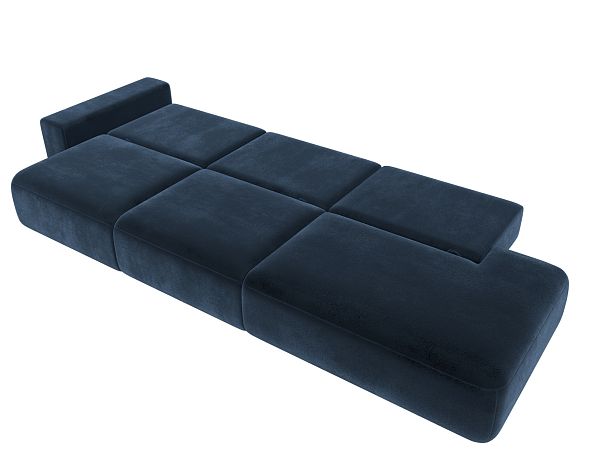 Диван прямой Лига-036 НПБ Модерн Лонг подлокотник слева Велюр синий - Вид 10