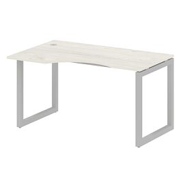 Metal System Quattro Стол криволинейный левый на О-образном м/к 50БО.СА-2 (L) Дуб наварра/Серый металл 1400*900*750 - Фото предпросмотра