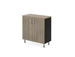 БЕРЛИН / BERLIN Шкаф закрытый 2 уровня 900х430х930 Шорвуд/Черный - Фото предпросмотра