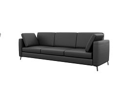 Brasco Диван трехместный BRS-3 Nappa 999/Металл Черный 2450*800*840 - Фото предпросмотра