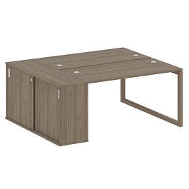 Metal System Quattro Р. ст. с шкафом-купе на О-образном м/к 50БО.РС-СШК-1.3 Т Вяз/Мокко металл 1810*1475*750 - Фото предпросмотра