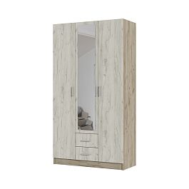 ГАРМОНИЯ ШК 601 М шкаф 3х створчатый  (1,2х2,2х0,5) дуб крафт белый/дуб крафт серый - Фото предпросмотра