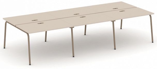 Рабочая станция на 6 места "ESTETICA" ES.D.RS-6.2-LK Капучино - Вид 1