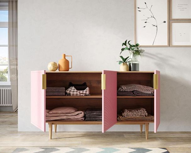 Комод с тремя дверками Line LN02/GR1/pink - Вид 2