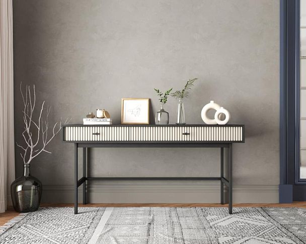 Консоль с двумя ящиками Emerson арт EM22/milky/L - Вид 5