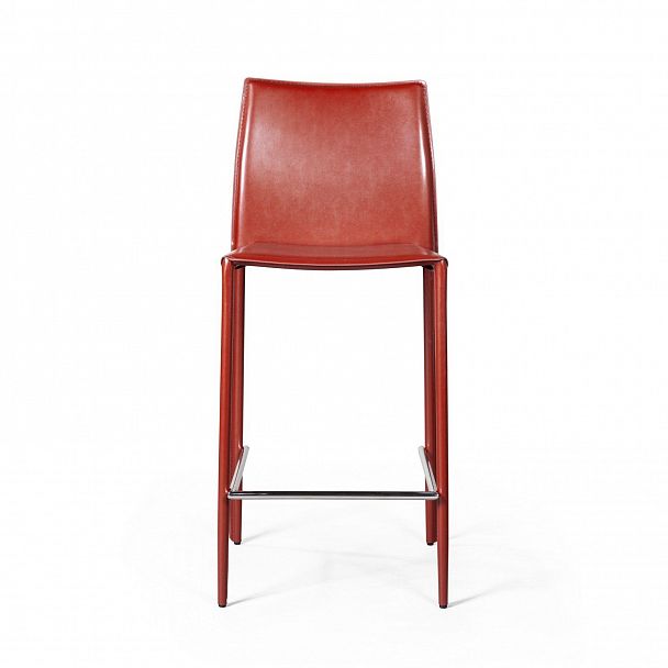Стул полубарный Rolf, кожа ретро-красный - Вид 2