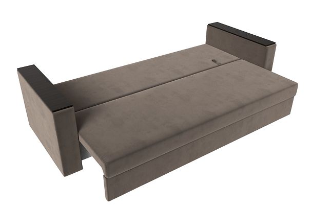 Диван прямой Атланта Лайт без стола (полностью велюр коричневый) - Вид 8