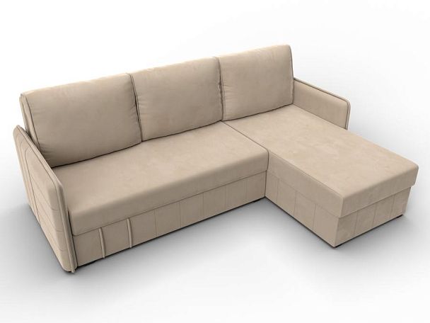 Диван угловой Слим угол универсальный Велюр бежевый - Вид 6