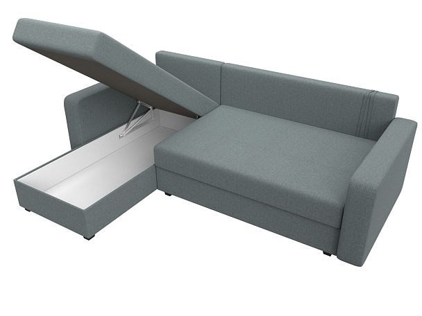 Диван угловой Ливерпуль Лайт левый угол Рогожка серый - Вид 9