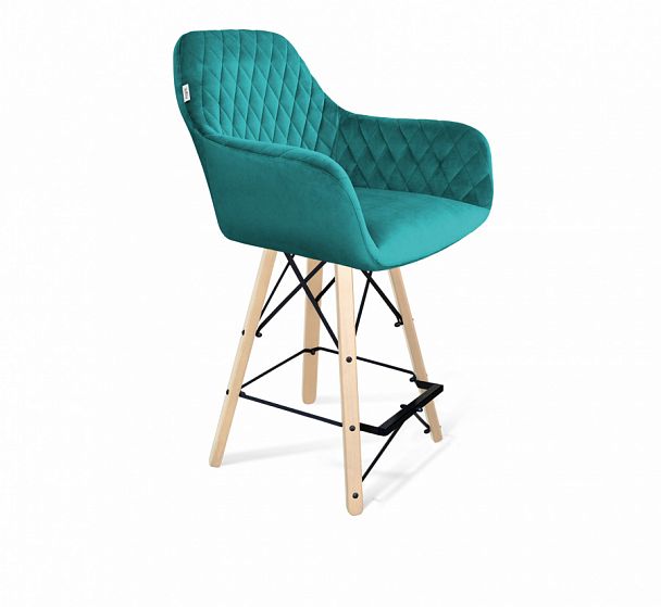 Стул полубарный Sheffilton SHT-ST38/S80-1 альпийский бирюзовый/прозр. лак/черный - Вид 1