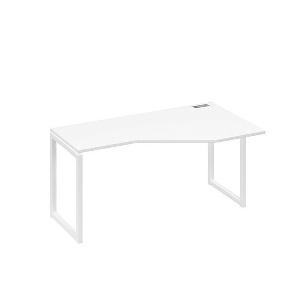 Стол эргономичный правый "Техно" на металлокаркасе QUATTRO A4 А4 Б4 056 БП белый премиум / металлокаркас белый - Вид 1