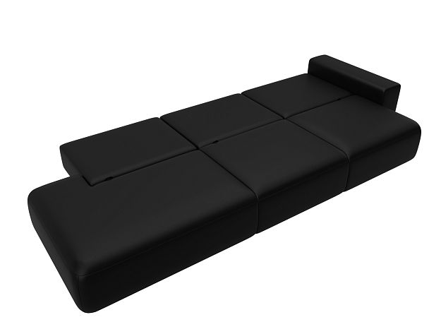 Диван прямой Лига-036 НПБ Модерн Лонг подлокотник справа Экокожа черный - Вид 10