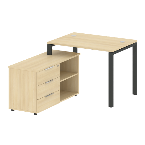 Metal System Р. ст. с тумбой на П-образном м/к БП.РС-СТС-2.1 (L) Акация/Антрацит металл 1100*1520*750 - Вид 1