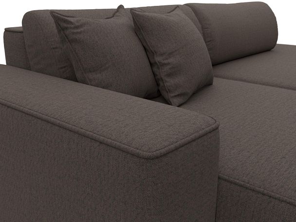 Диван угловой Лига-065 БП угол левый Рогожка коричневый - Вид 4