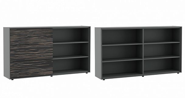 Шкаф со слайд-дверью Dali 227x48x127 эбен антрацит - Вид 1