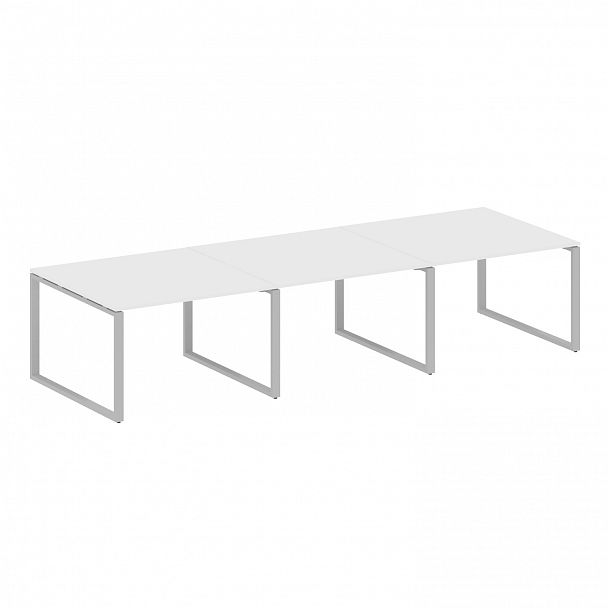 Стол для переговоров "Metal System" БО.ПРГ-3.2 белый/серый - Вид 1