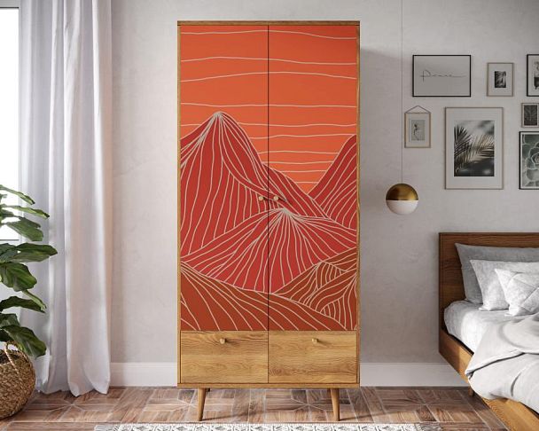 Шкаф двухстворчатый Berber принт 49 арт BB16/Print_49 - Вид 4