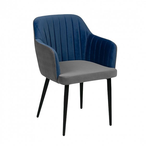 Тюльпан лайт, велюр серый, ножки металл - Вид 2