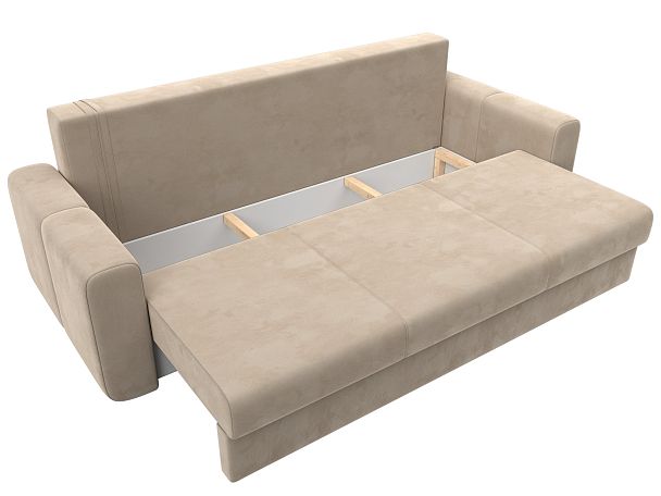 Прямой диван Лига-031 Велюр бежевый - Вид 7