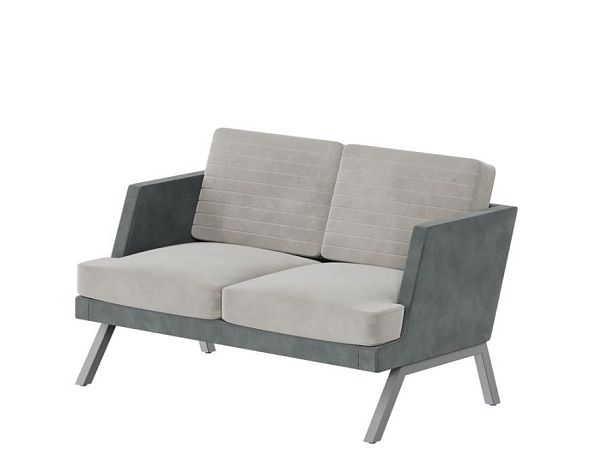 Aldo Диван двухместный ALD-02L Storm 022/Storm 017/Металл Серый 1430*875*890 - Вид 1