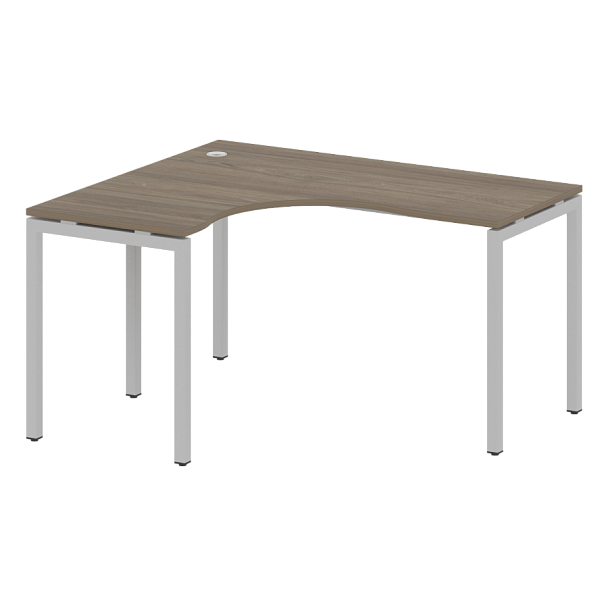 Metal System Quattro Стол криволинейный левый на П-образном м/к 40БП.СА-3 (L) Вяз/Серый металл 1400*1200*750 - Вид 1