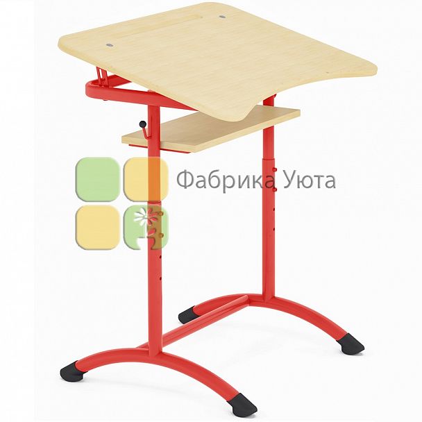 Парта одноместная ЭКСТРА (Р) с полкой и угл. накл. стол, рег. (5-7 гр) - Вид 4
