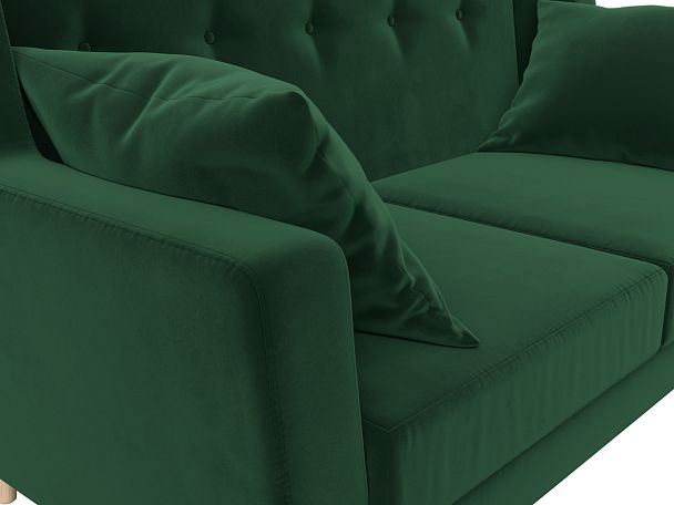 Прямой диван Брайтон 2 (полностью велюр зеленый) - Вид 4