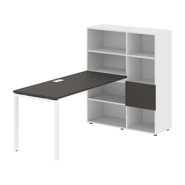 Стол-стеллаж EURST 1115 Мокко/Белый/Белый 1990х1120х1355 EDIS - Вид 1