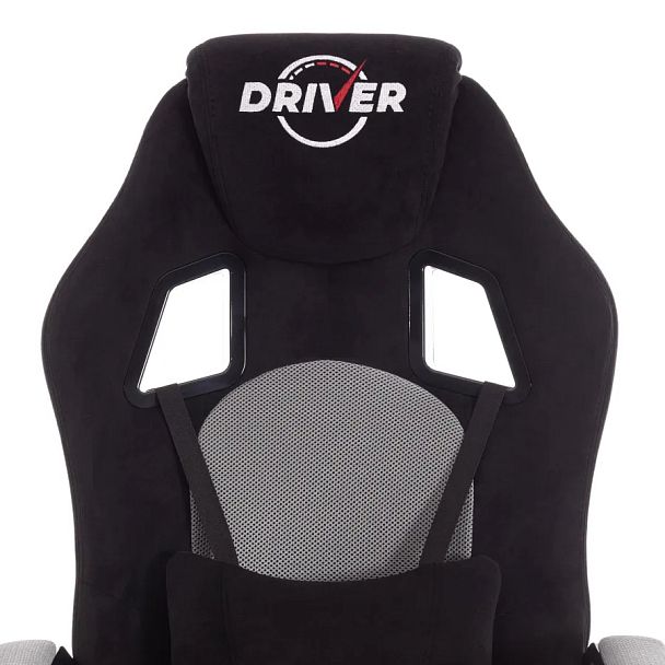 Кресло Драйвер/Driver (22), флок/ткань, черный/серый - Вид 7