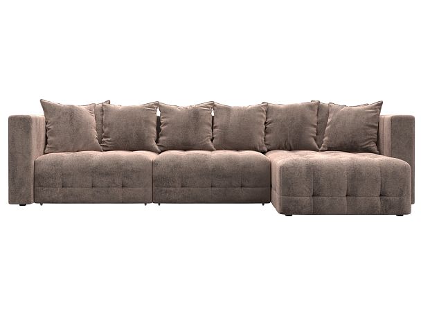 Диван угловой Лига-052 НПБ Лонг угол универсальный Велюр бежевый - Вид 2