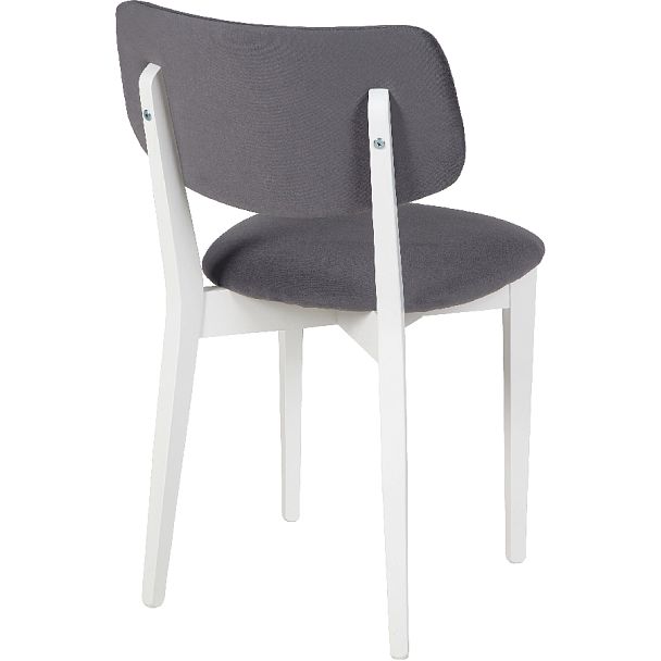 Стул деревянный с мягким сиденьем Мэти Белый/Серый велюр - Вид 4