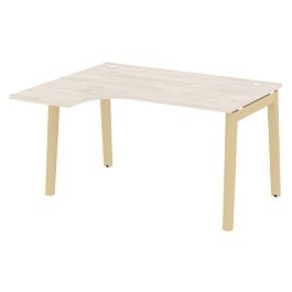 Onix Wood Стол эргономичный левый OW.SA-3 (L) Денвер светлый/Дуб светлый/Белый металл 1380*1180*750 (800/460) - Фото предпросмотра