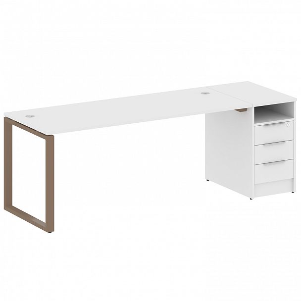 Рабочая станция "Metal System" БО.РС-СТП -1.5 белый/мокко - Вид 1