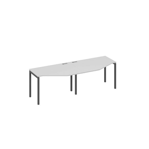 Рабочая станция DUE (2х120) столы эргономичные Техно A4 А4 Б2 051-2 БП серый / металлокаркас антрацит - Вид 1