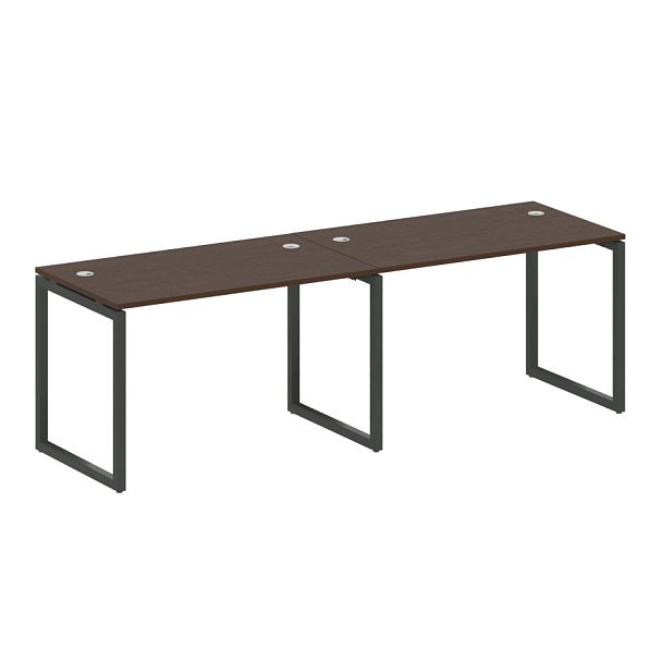 Metal System Quattro Р. ст. на 2 раб. места на О-образном м/к 40БО.СМ-2.2 Венге/Антрацит металл 2400*720*750 - Вид 1