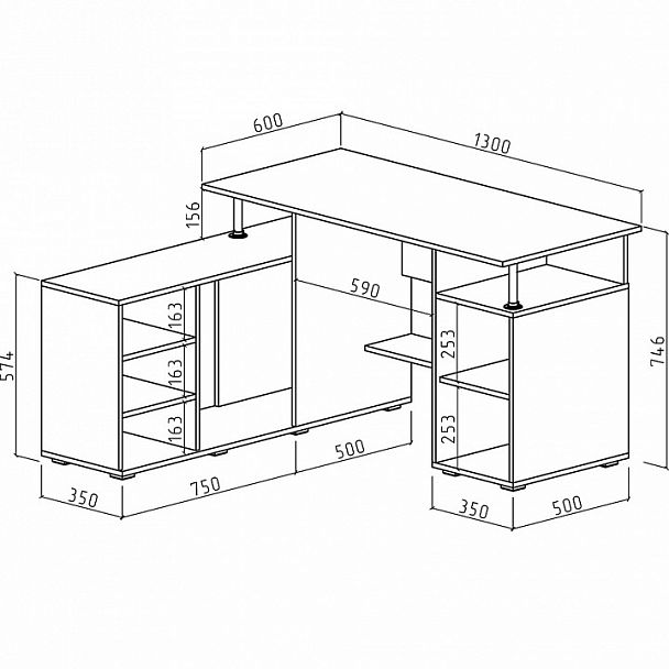 Стол письменный Амбер-9 - Вид 2