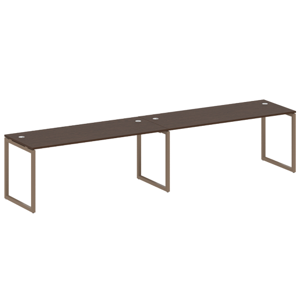 Metal System Quattro Р. ст. на 2 раб. места на О-образном м/к 40БО.СМ-2.5 Венге/Мокко металл 3600*720*750 - Вид 1