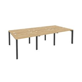 Onix Рабочая станция на П-образном м/к O.MP-D.RS-6.1.7 Тиквуд светлый/Антрацит металл 2940*1475*750 - Фото предпросмотра