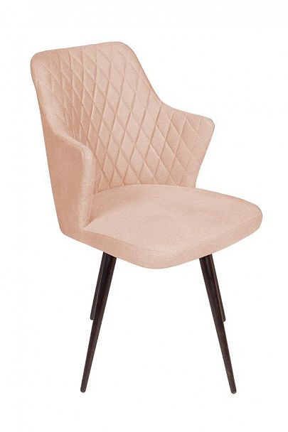 Стул поворотный на 90 градусов, функция возврата, антишум Hunt Ромб, бархат бежевый 5 / чёрный конус - Вид 1