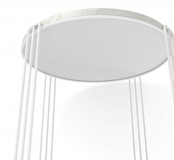 Столик кофейный Sheffilton SHT-CT33-1 белый муар/бетон лофт - Вид 5