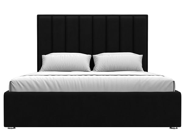 Интерьерная кровать Афродита 160 (полностью микровельвет черный) - Вид 2