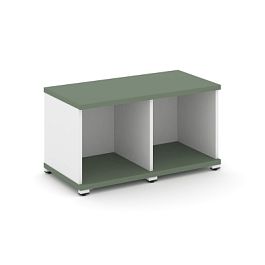 Concept Стеллаж 2 узкие секции, 1 ниша CN.STU-120 Кобо/Белый Бриллиант/Металл Белый 836*420*450 - Фото предпросмотра