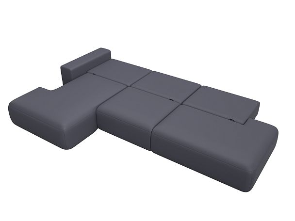 Диван угловой Лига-036 НПБ Модерн Лонг левый угол Экокожа серый - Вид 10