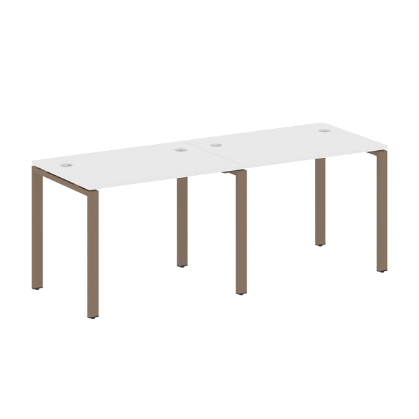 Metal System Р. ст. на 2 раб. места на П-образном м/к БП.СМ-2.1 Белый/Мокко металл 2000*720*750 - Вид 1